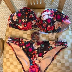 2 piece bikini, light lift, hipster, floral